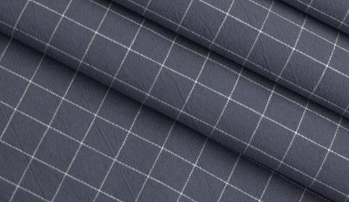 Washed Cotton Charcoal & Blk Square